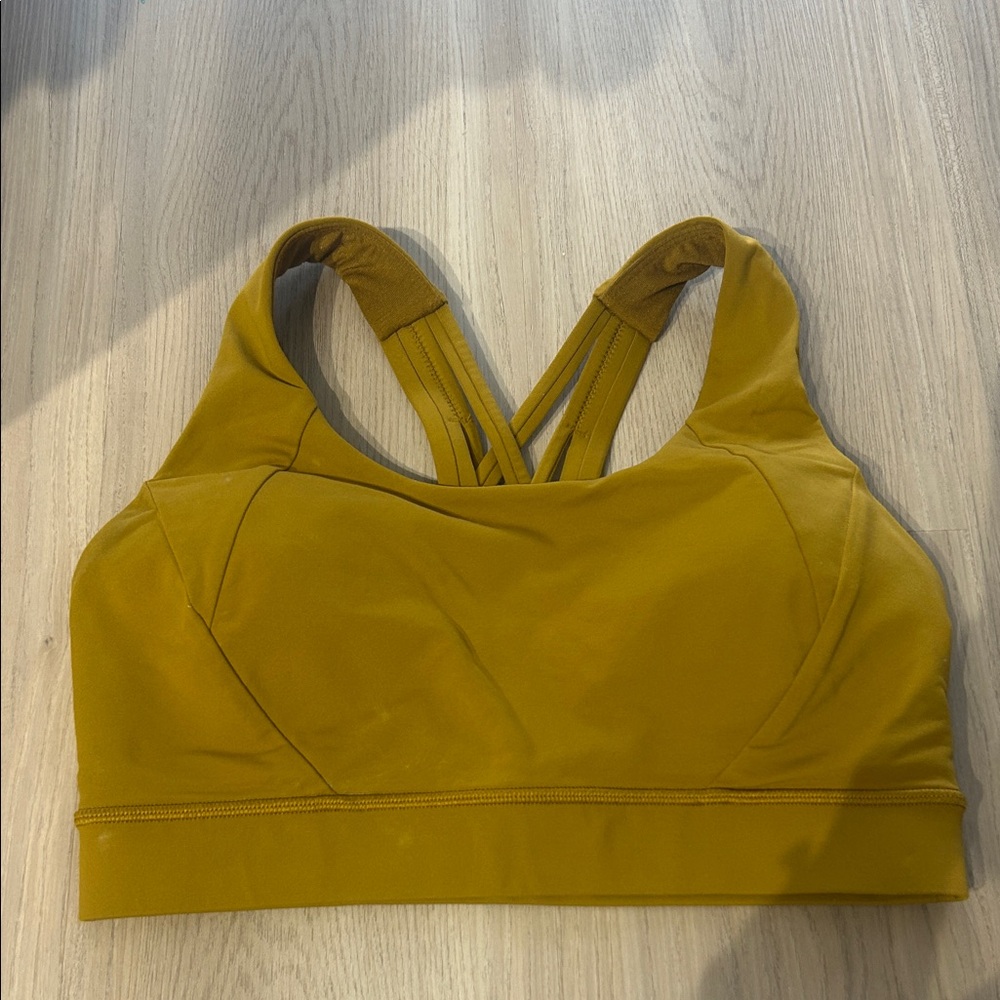 lululemon athletica Mustard Yellow Strappy Sports Bra
